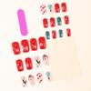 Elk Red & White Snowflake Wearable Christmas Tree Nails - Detachable False Nails