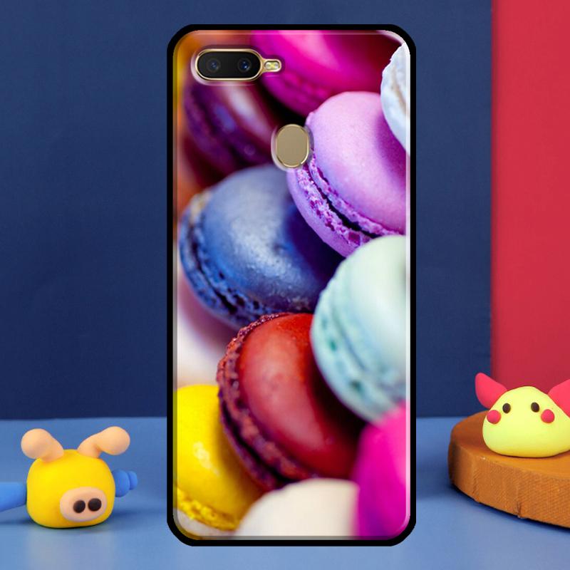 Macarons Cake Dessert Case For Oppo A98 A78 A58 A15 A16 A17 A5 A9 A91 A52 A72 A76 A96 A74 A94 A54 S A57 A77 Cover