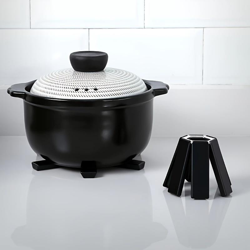 5 Stück Silikon Faltbarer 3-beiniger Hitzebeständiger Untersetzer | X-Form Rutschfeste Erweiterbare Unterlage für Küche & Esszimmer