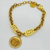 Used Medusa Rhinestone Kihei Bracelet Gold Metal