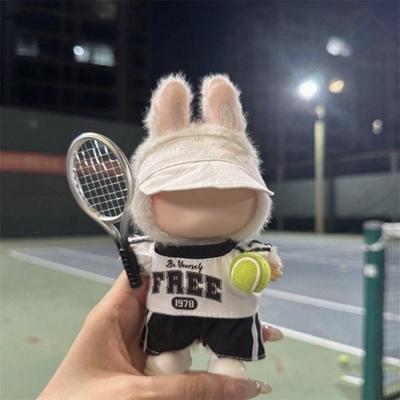 Plüschpuppe Tennis Lockeres T-Shirt Geeignet Für Erste, Zweite Und Dritte Generation Kinderkleidung 17cm Anhänger Macaron