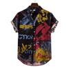 Camicia da uomo hawaiana Stampa moda mare Manica corta Abbigliamento da uomo Moda Collo a revers Bottoni Top T-shirt Nuova camicia da uomo