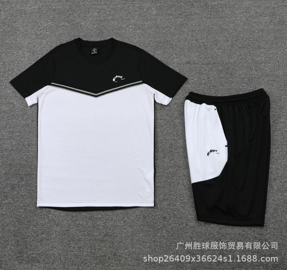 Nk Tuta da Allenamento Pantaloncini a Maniche Corte Casual, Maglia da Calcio, Maglia di Classe, Maglia Sportiva Fitness da Corsa per il Commercio Estero