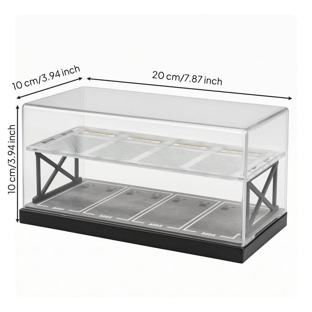 1:64 Toy Car Garage Acrylic Protective Cover Twotier Parking