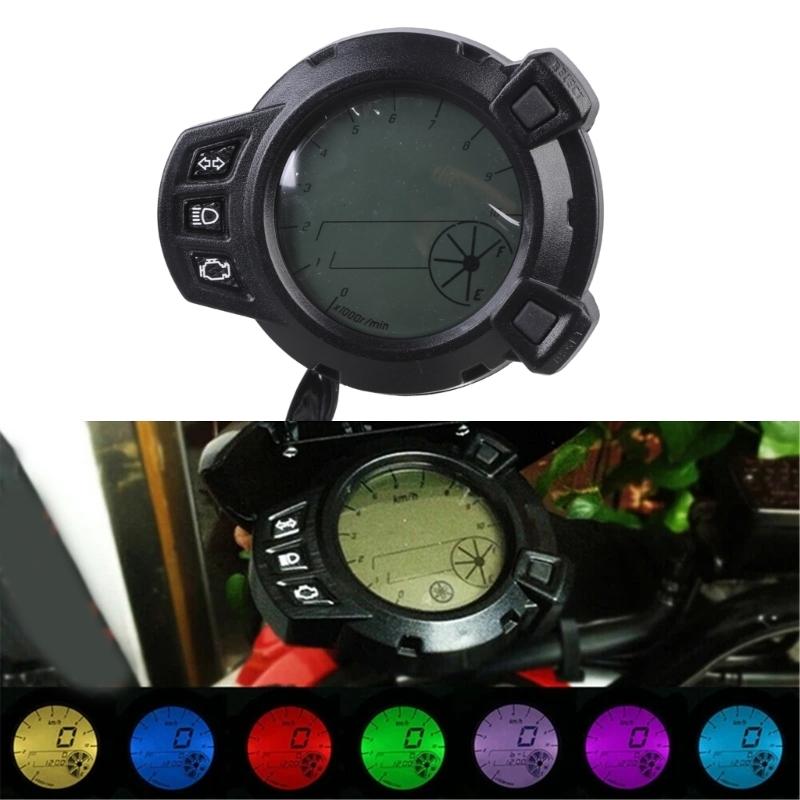 Stylish 12V Motorbike Odometer Oil Level Gauge 7 Color with Adjustable Brightness Waterproof Designs Suitable for BWS125