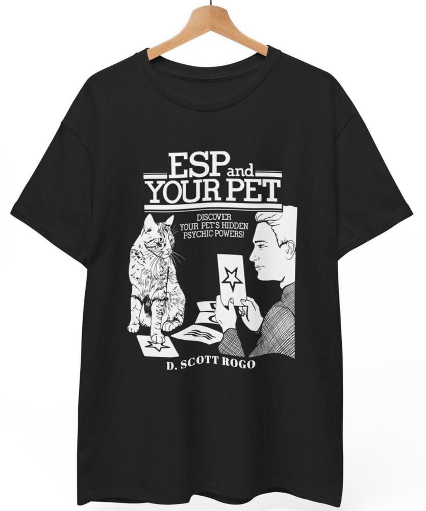 

D. Scott Rogo, ESP and YOUR PET Shirt, psychic pets cute cats weird kawaii L