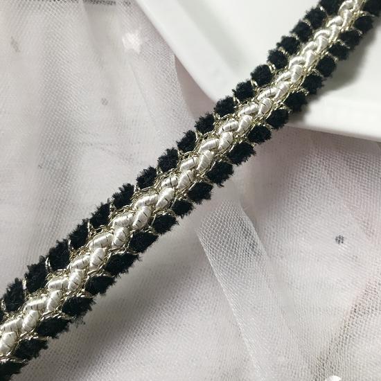 Nastro Larga 1,2 cm Stile Francese Intrecciato con Filo d'Oro per Decorazione Fai-da-Te di Abbigliamento e Giacche