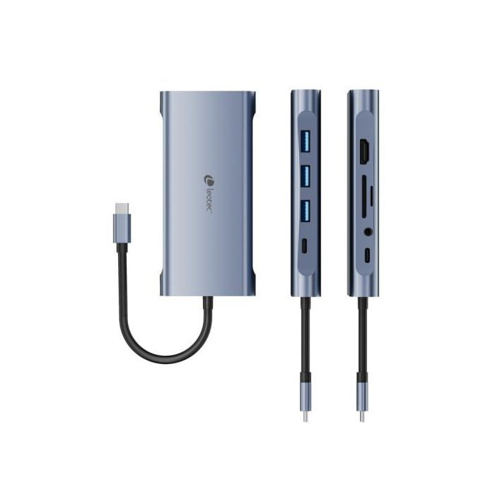 Station D'accueil LEOTEC 11-1 1USB-C PD100 3USB3 0 1USB-C 1 HDMI 1VGA 1TJSD MCSD
