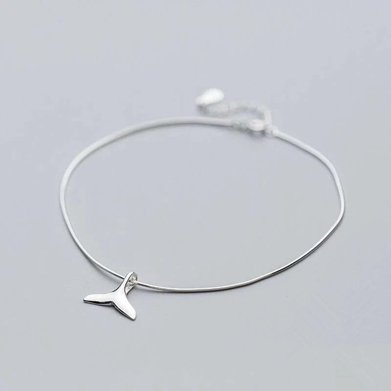 925 Sterling Silver Tassel Mermaid Tail Charm Bracelet&Bangle For Women Elegant Party Jewelry Pulseras Sl364