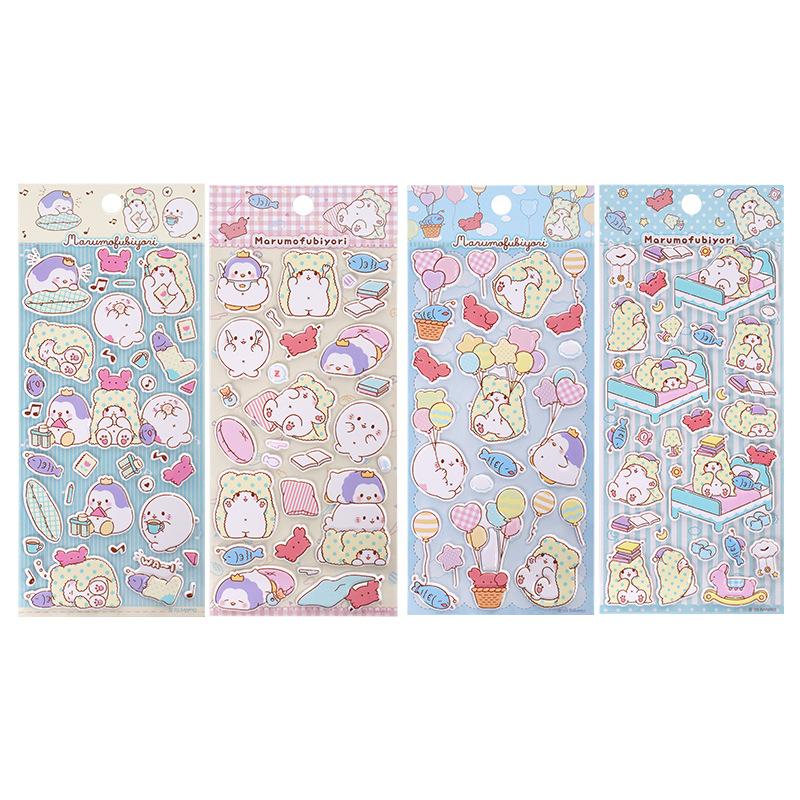 

4pcs Kawaii Blanket Bear 3d Bubble Stickers Sakura Creative Girl S Diy Phone Case Camera Ornament Children S Reward Plaything