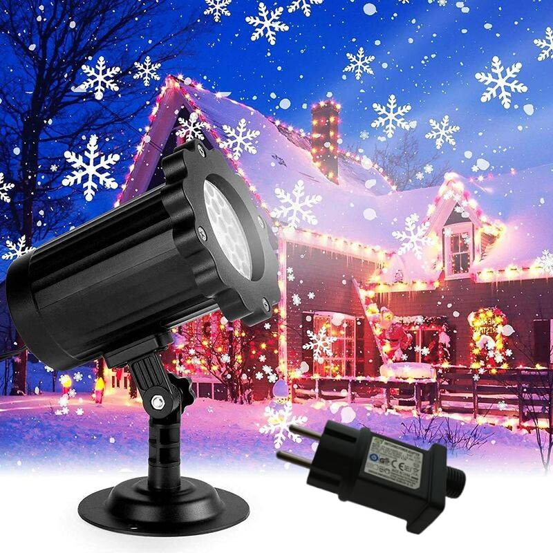 

Outdoor Christmas Projector Lamp Led Moving Snowflake Laser Light Party Decor EU