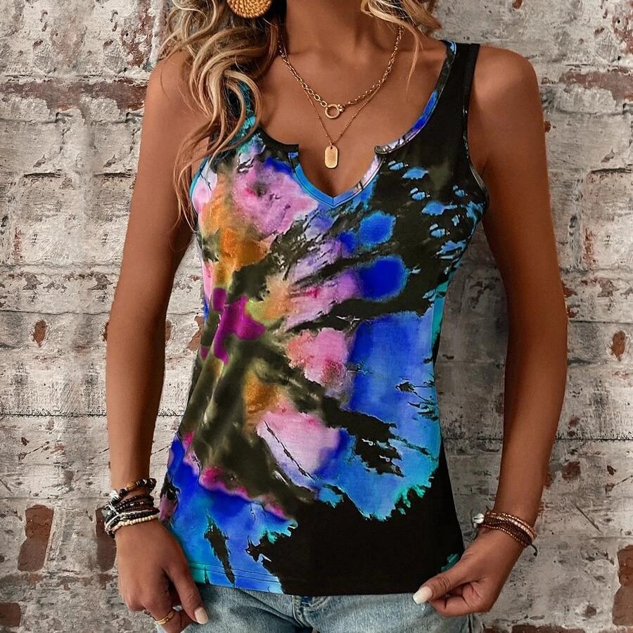 DAFIFY Damenmode Sommer Frühling Casual Ärmellos V-Ausschnitt Blusen & Hemden