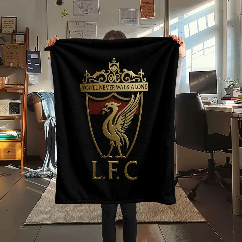 Liverpool Mintás Flanell Takaró, puha dobás hálószobába, kanapéra, mosható, fociszurkolói ajándéktárgy, nagyszerű ajándék.