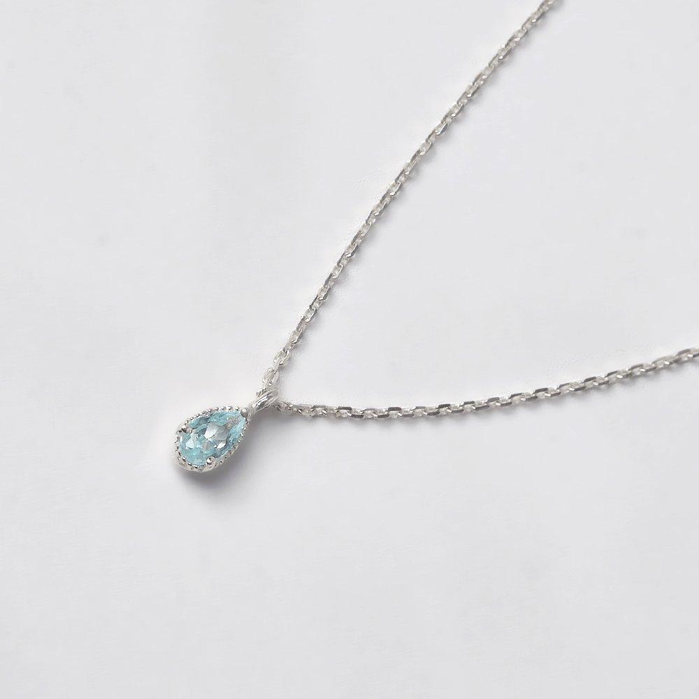 Silver925 Simple Dew Blue Necklace