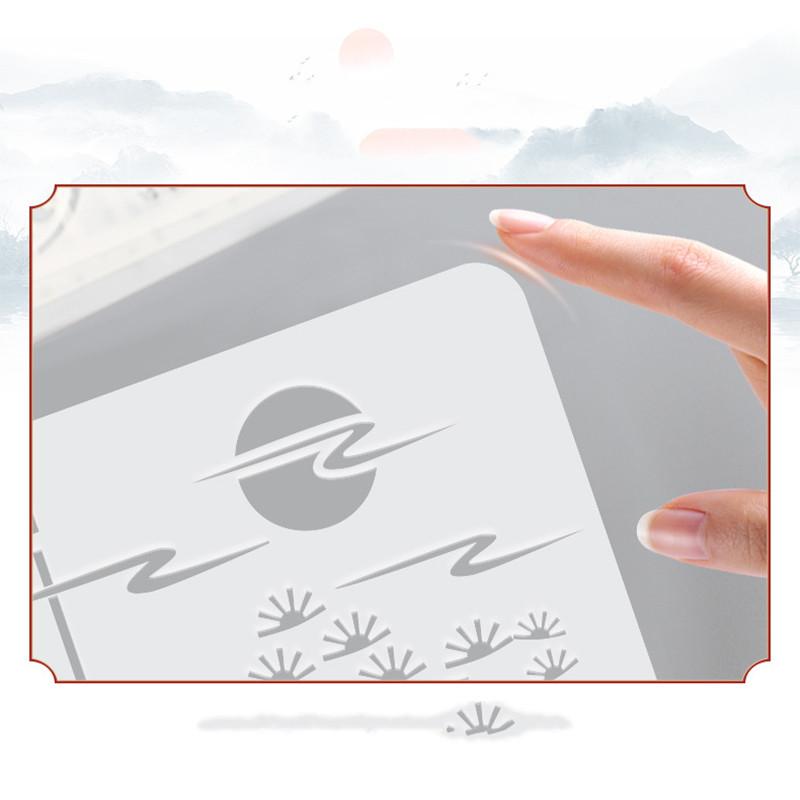 8 Pcs Children Landscape Painting DIY Drawing Stencils Hollow Board Set for Kids Plastic Painting Template