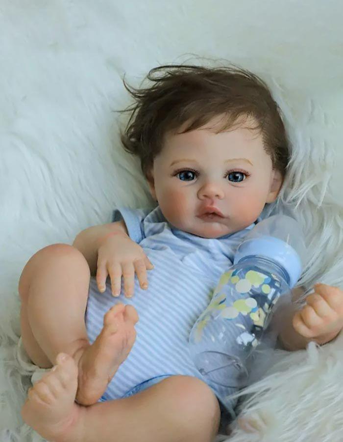 Wiedergeborene Babypuppe 50 cm/Geschenke für Mädchen/6 Zubehörteile