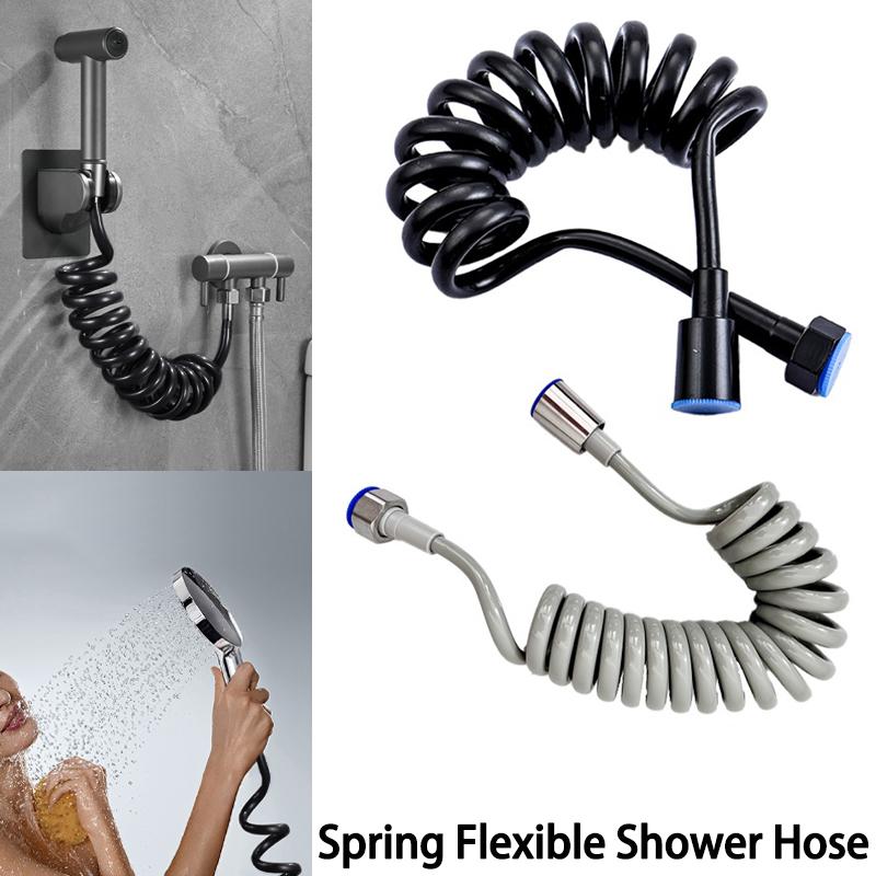Teleskopschlauch mit Feder 1,5 Meter lang 1/2 Zoll Gewinde Telefonkabel Duschschlauch