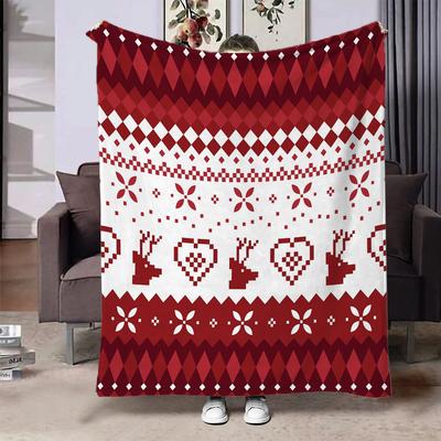 Weihnachten Kreative Überwurfdecke Flanelldruckdecke Superweich Kuschelig Sofadecke Nickerchen-Decke Wohndecke Perfektes Wohngeschenk für Sie