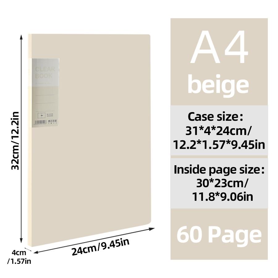KOBEST 20/30/40/60 Pages A4 Side Transparent Thickening Folder High Quality Multi-layer File Cover Office School Supplies