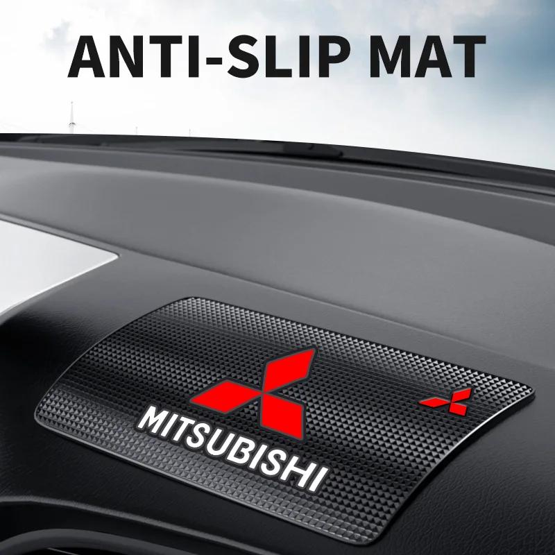 Emblemă Auto Covoraș Interior Anti-Alunecare Suport Telefon GPS Covoraș Anti-Alunecare pentru Logo Mitsubishi ASX Lancer 10 9 L200 Pajero Sport Outlander