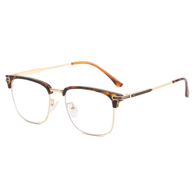 New Retro Large Business Casual Eyewear: Lightweight, Comfortable, Anti-Blue Light Eyebrow Frame.