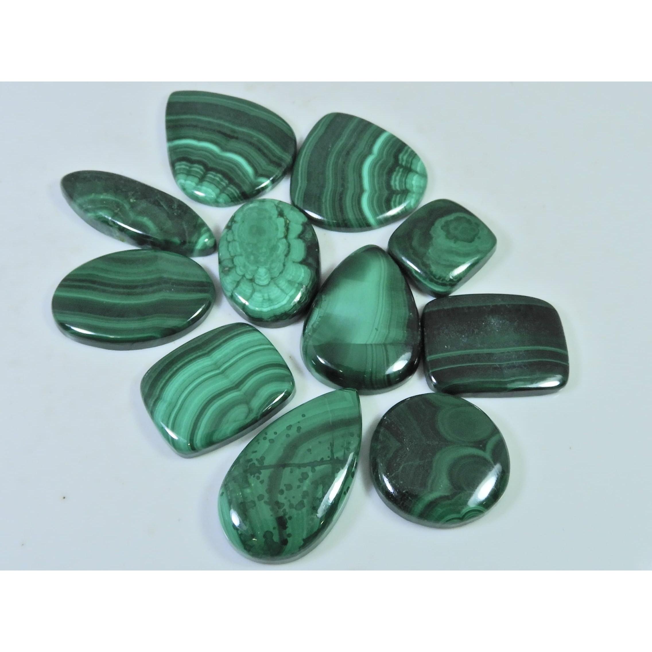 

11 шт. Натуральный зеленый малахит, кабошон смешанной формы, свободный драгоценный камень 267 карат. Лот C-461