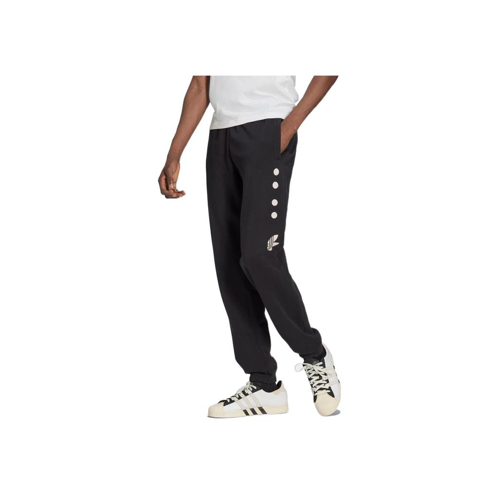 Adidas Originals Trefoil Solid Print Logo Joggers Men Bottoms Black HM4948