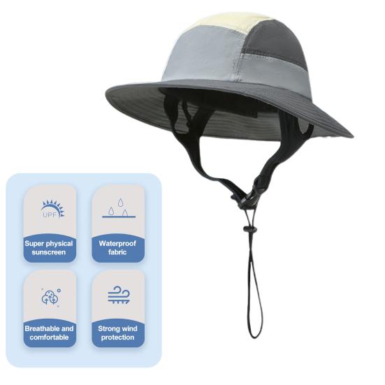 Klobouk na ochranu proti slunci Měkký prodyšný, široký okraj odolný proti UV záření, voděodolný klobouk proti slunci s nastavitelným páskem na bradu