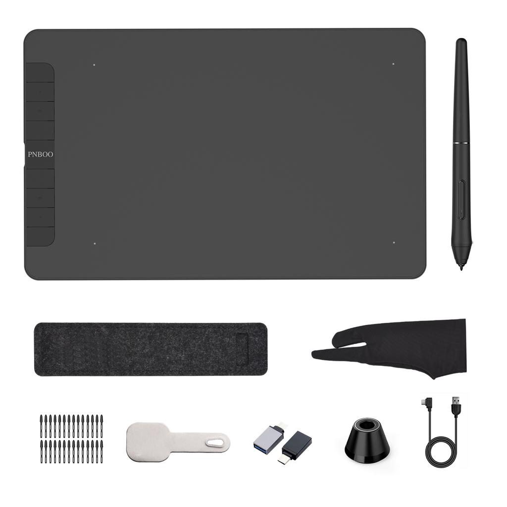 Graphics Tablet 8192 Pressure Levels, Tilt Function, Thin Dra g Table, 8 Shortcut Keys, Battery- , Pen