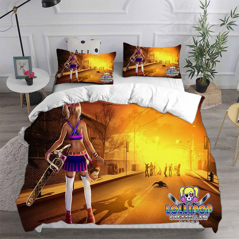 Lollipop Chainsaw Bedding Sets Bed Cover Comforter Duvet Cover Pillow Case 2-3 Pieces Sets Kids Adult Bedroom Decoration