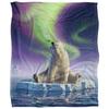 JQ Licensing Aurora Borealis Silky Polar Bear Supersoft Blanket