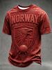 Norwegian Football 3D Printed Training T-Shirt, Breathable Quick Dry Summer Family Matching Tee