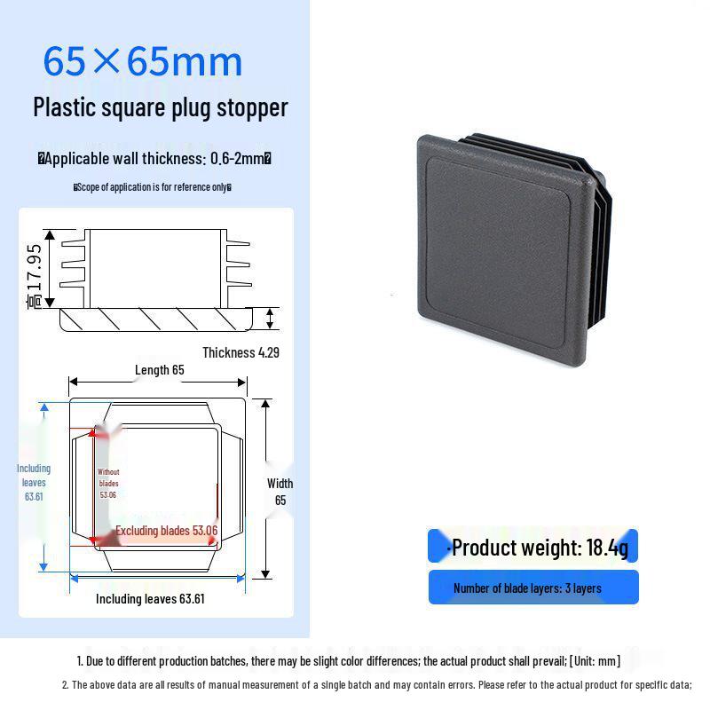 Square Plastic Furniture Tube Plug Foot Pad - Wear-Resistant Protector for Tables, Stools, and Chairs