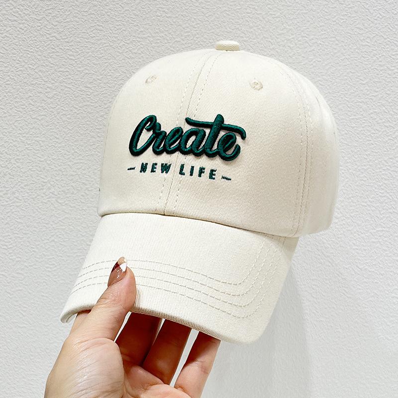 Embroidered Letter Baseball Cap - Adjustable, Sun-Protective & Stylish for Outdoor Activities, Pineapple Fabric, Duckbill Cap