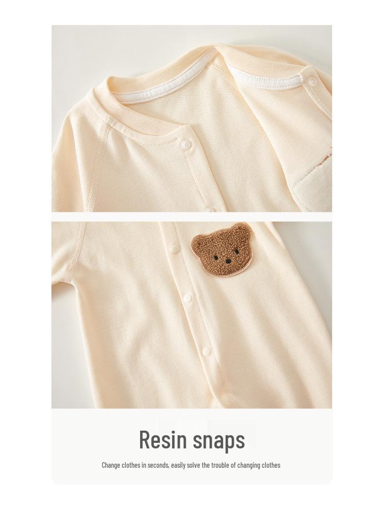 Autumn/Winter Pure Cotton Baby Romper – Long Sleeve Boneless Newborn Onesie for Spring