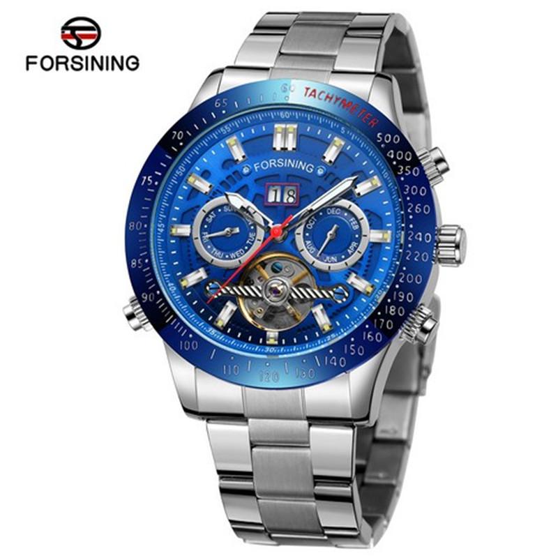 

Forsining Мужские модные многофункциональные автоматические механические часы с турбийоном для отдыха S1170-6-A