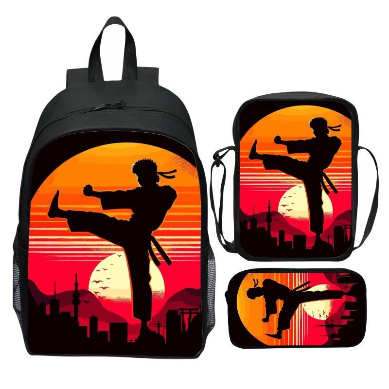 Nuovo zaino JUDO Judo stampato a 3 pezzi cartone animato karate casual leggero zaino per scuola elementare borsa a tracolla astuccio