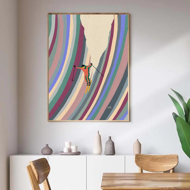 Beach Ocean Surf Sun Beige Boho Modern Minimalism Abstract Wall Art Canvas Painting Prints Living Room Poster Picture Home Decor