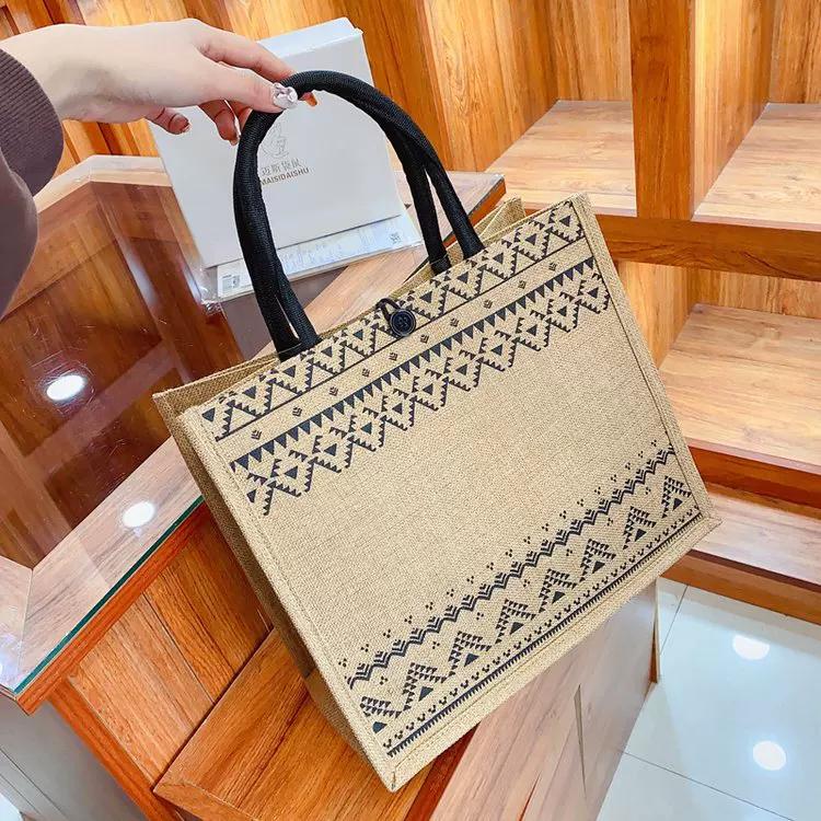 Canvas bag large capacity linen handbag female mommy bag work commuting tote bag handbag shopping bag