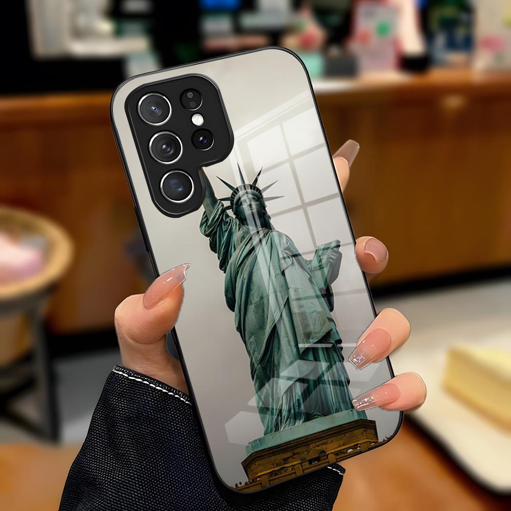 

Statue Of Liberty Phone Case For Samsung S26 S25 Plus S20 S20 Plus S22 Ultra S23 FE S21 Plus S21 Ultra Glass Cover Samsung S21 Plus