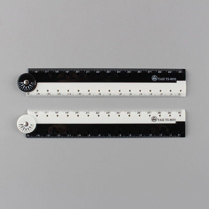 1pcs Folding Ruler Black and White Simple Ruler Graphic Folding Ruler Student Learning Supplies Creative Stationery