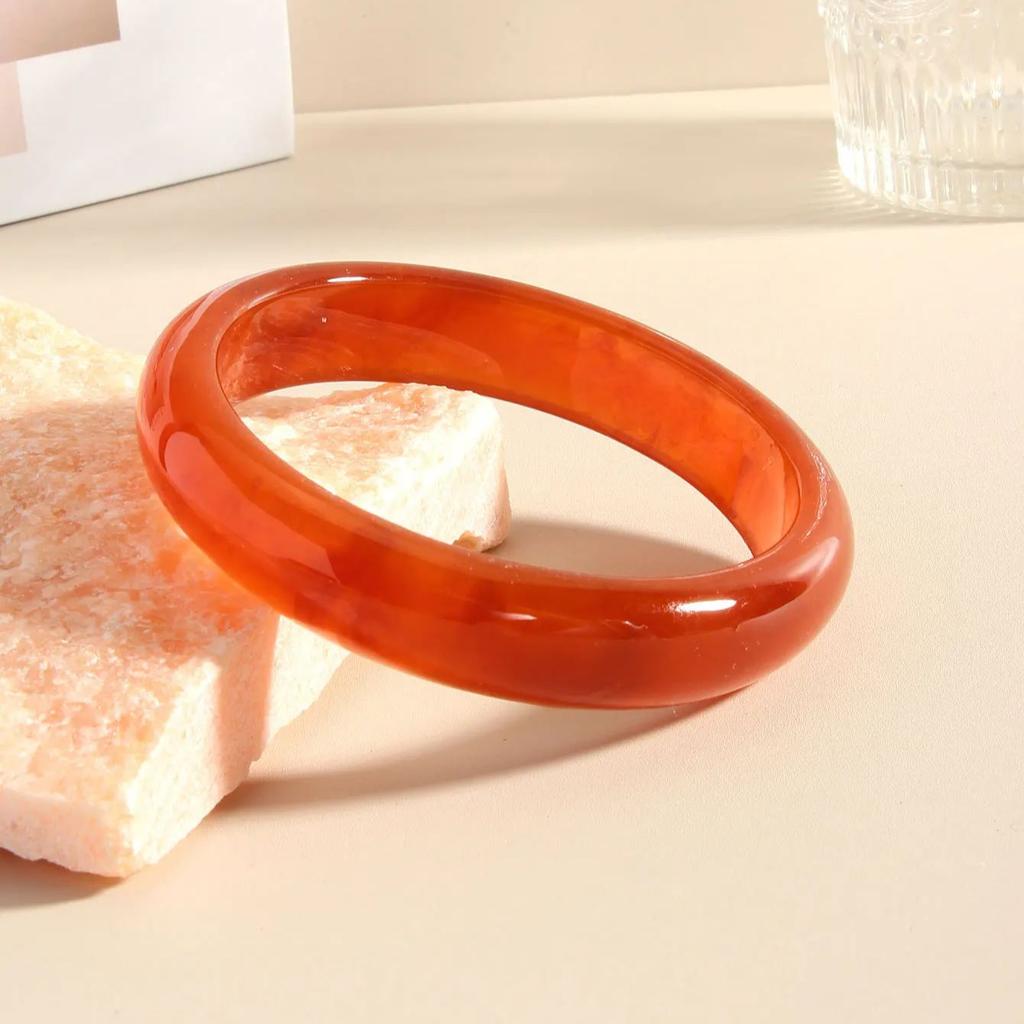 4 Colors Vintage Round Acrylic Resin Chunky Bangles for Women Kpop Geometric Charm Bangles Bracelets Men Retro Jewelry Pulseras