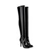Mode FHC 2024 Damen Overknee Sommerstiefel, Schlanke Peeptoe Botas, Schuhe mit hohen Absätzen, Halber Seitenreißverschluss, Schwarz, Rot, Weiß, Dropship
