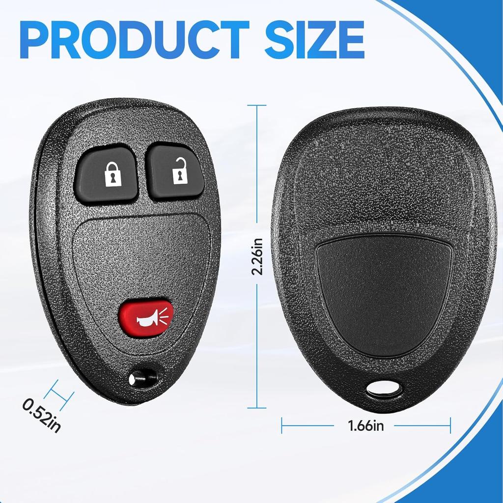 Key Fob Replacement Fits for Chevy Silverado 1500 2500 Tahoe Suburban Avalanche Equinox GMC Sierra Acadia Yukon XL 2007 2008 2009 2010 2011 2012 2013