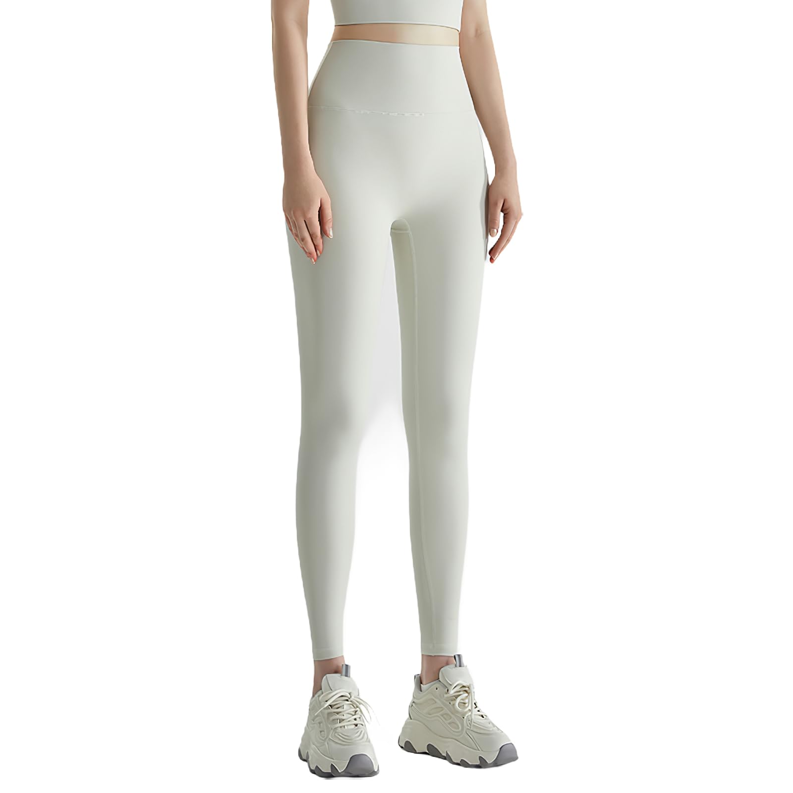 

MORGEN SKY Jogger Yoga Leggings for a Beautiful Long Pilates Sports CK323 Women s High-Waisted Pants, Lift-Up Butt, Moisture-Wicking, Quick-Drying, белый