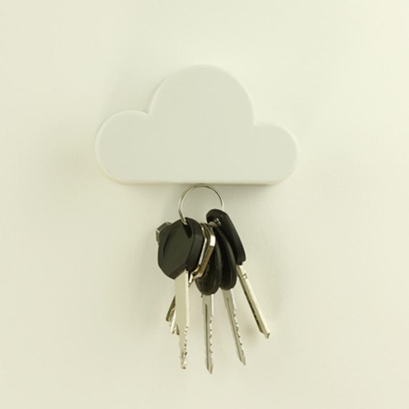 Portallaves Magnético Creativo con Forma de Nube Blanca con Adhesivo 3M Imanes Potentes Colgador de Pared para el Hogar