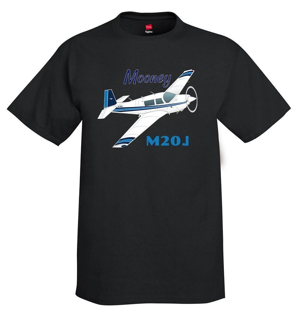 Mooney M20J / 201 (Blue #2) Airplane T-Shirt - Personalized w/ Your N# 3XL