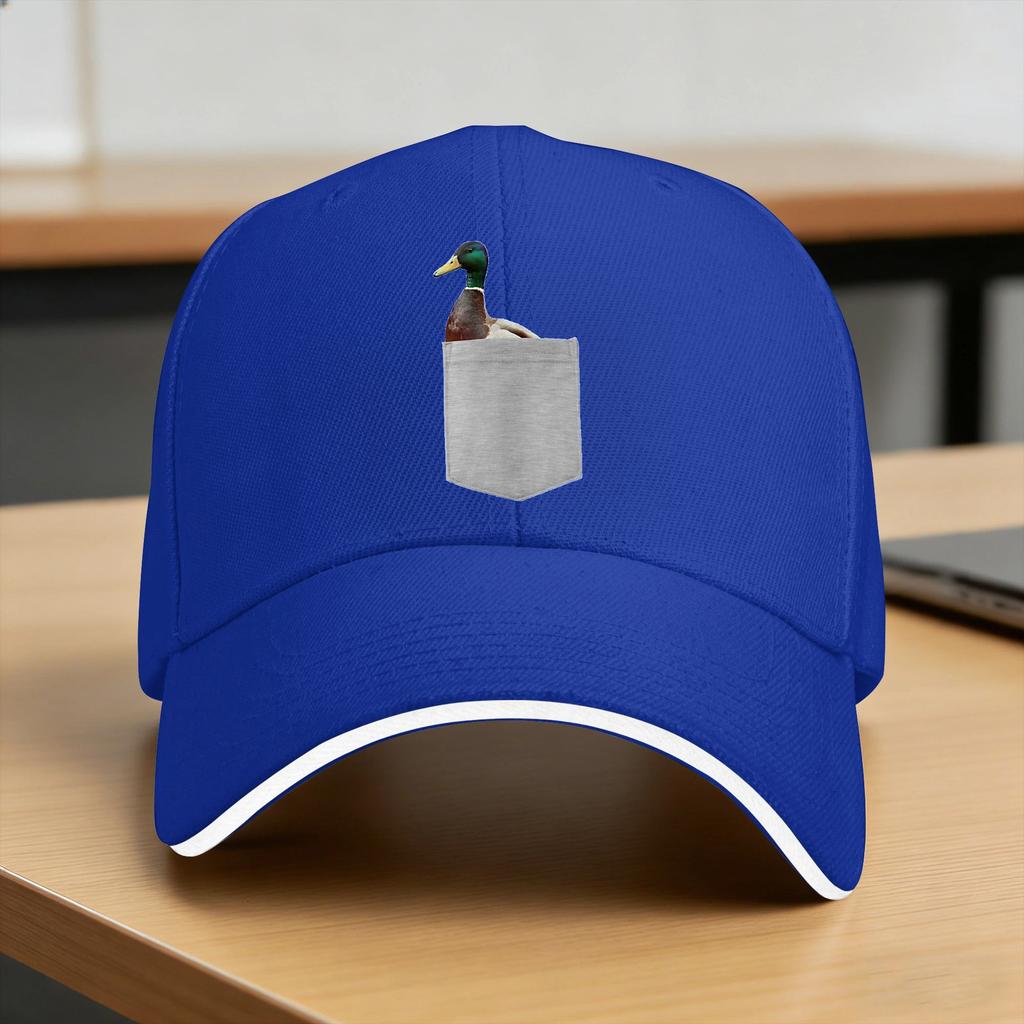 Your Pocket Funny Mallard Duck Peeking Ou Baseball Cap Vintage Female Male Design Hiking Fishing Baseball Caps Gift Idea
