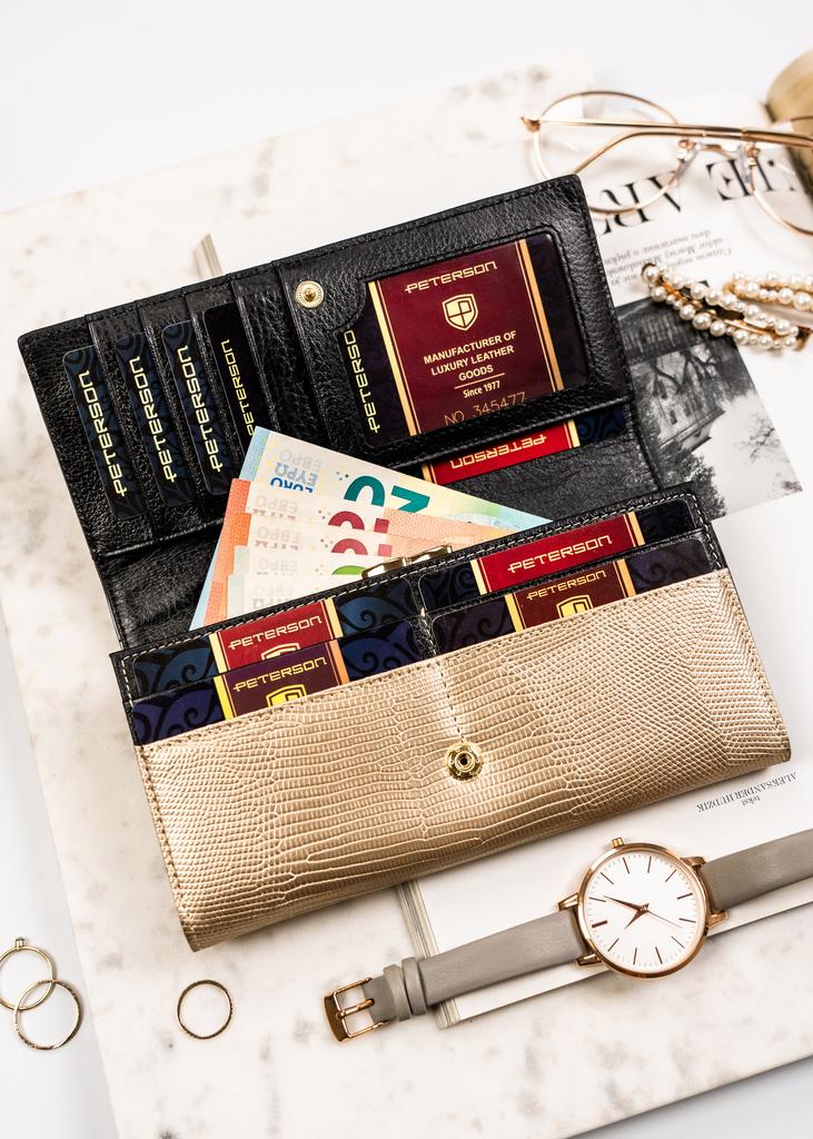 PTN LJ-42122-0650 Black-Gold women's wallet