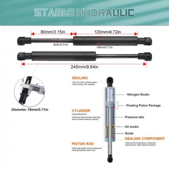 2x Hoods Bonnet Gas Spring Shock Struts Lift Support For Porsche 911 Boxster